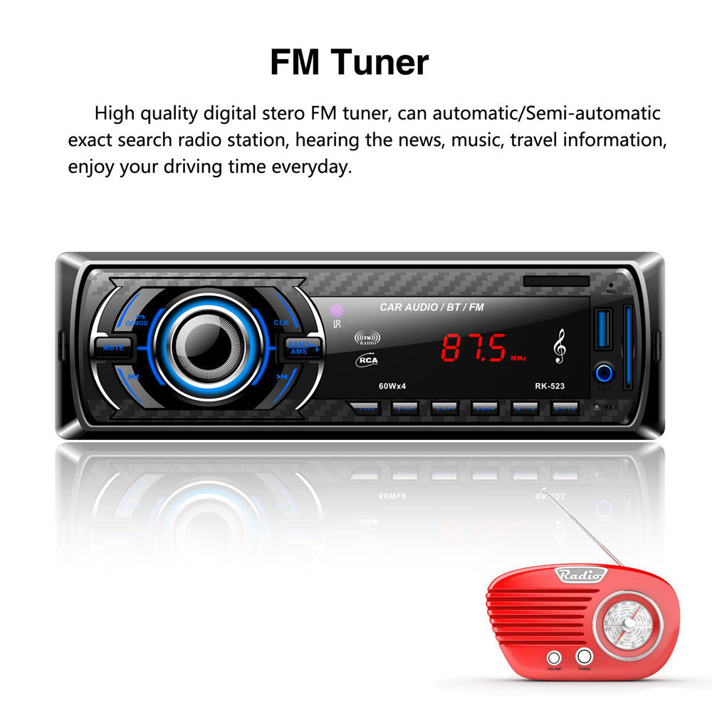 Bluetooth Car Audio Stereo FM DVD CD MP3 Player Receiver USB SD AUX Input PK-523