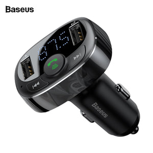 Baseus 3.4A Dual USB Car Charger Kit Handsfree FM Transmitter Aux Modulator Audio MP3 Player Bluetooth Car USB Charger Charging